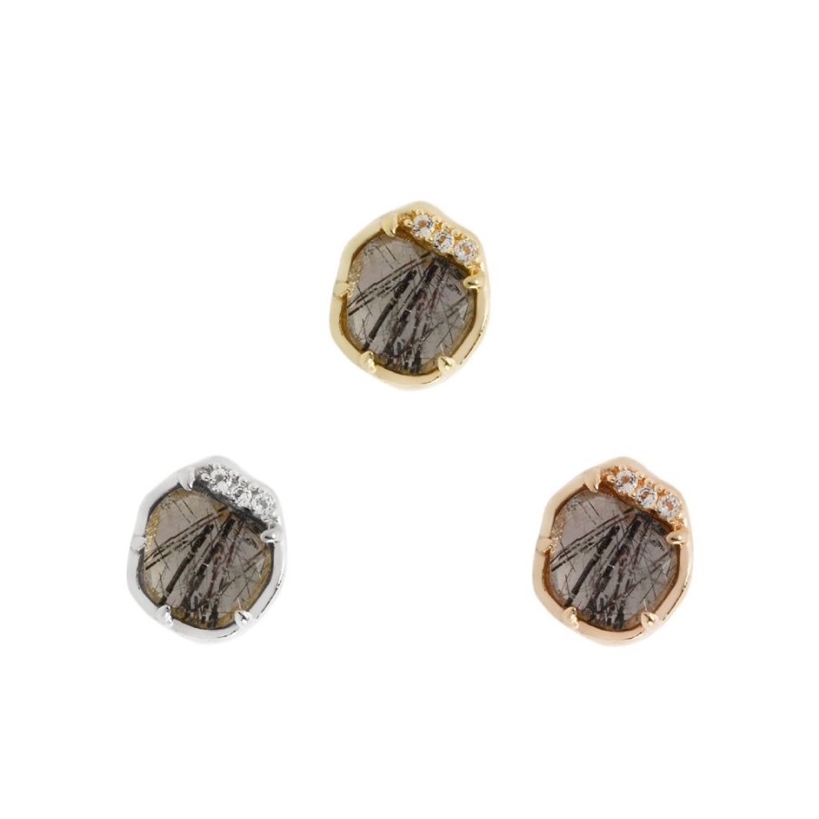 Threadless Ends Buddha Jewelry Organics | Vision - Tourmalated Quartz - Threadless End