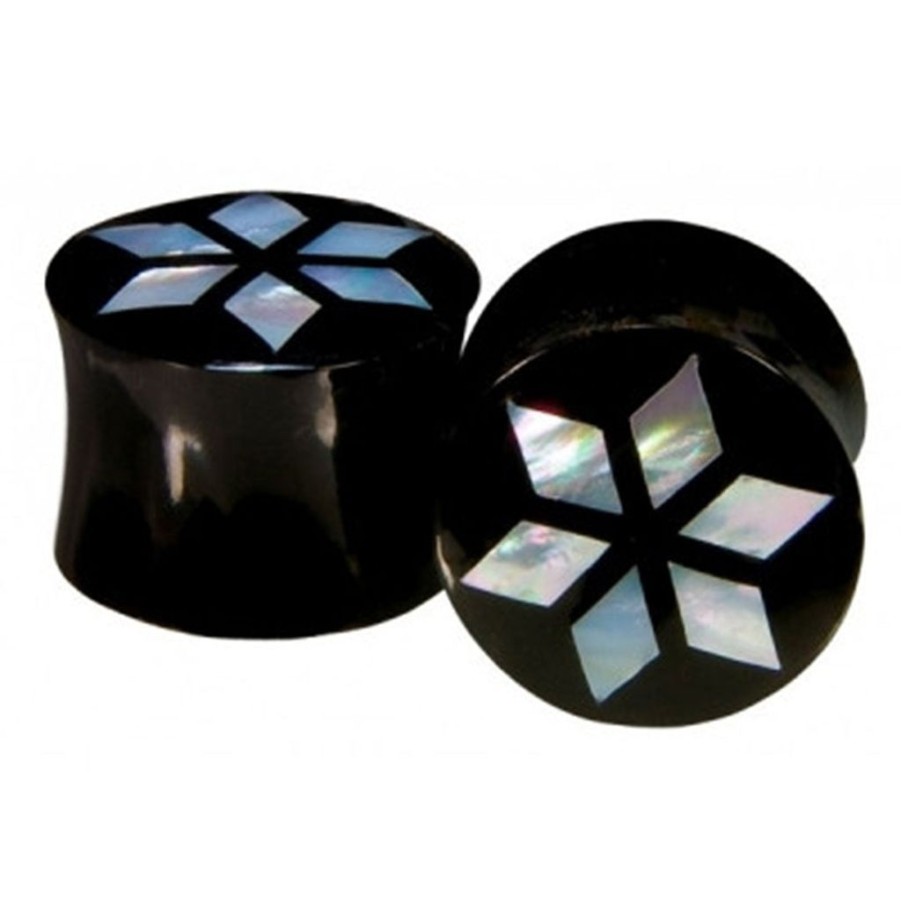 Plugs + Eyelets Buddha Jewelry Organics | Snowflake Plugs - Horn + Mother Of Pearl