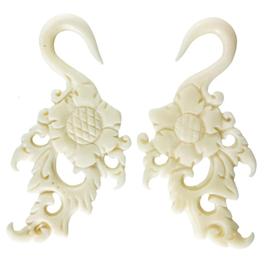 Threadless Ends Buddha Jewelry Organics | Fresh - Bone Earrings