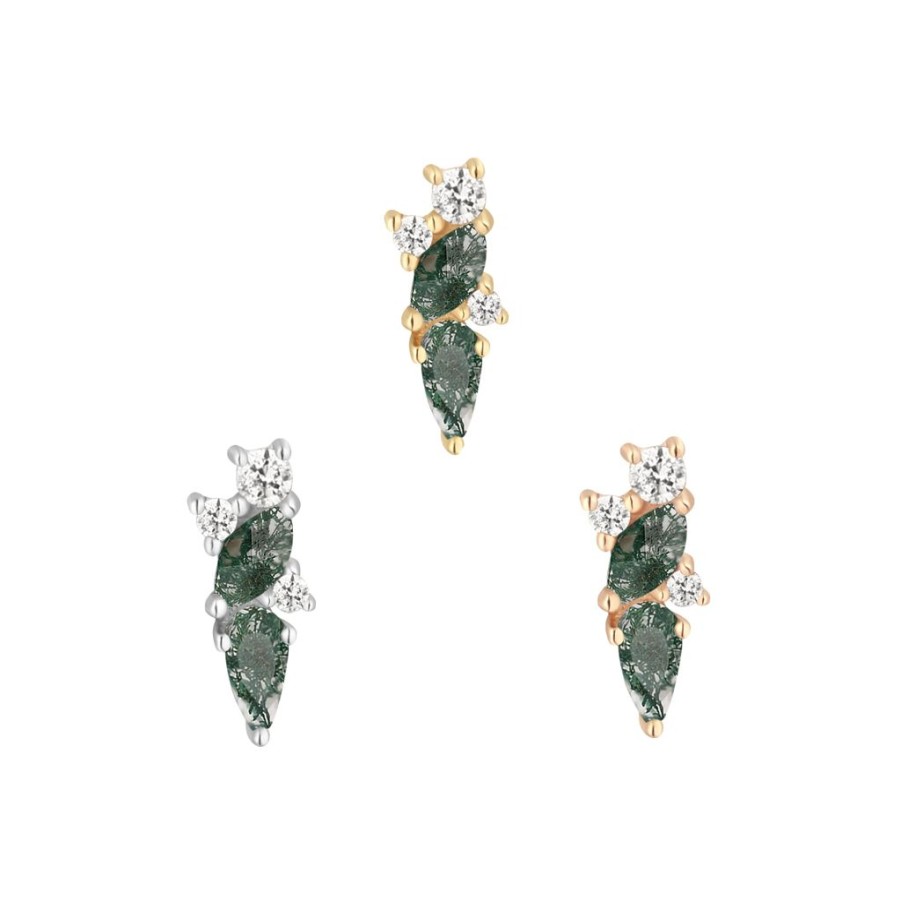 Threadless Ends Buddha Jewelry | Visionary - Moss Agate + White Topaz - Threadless End