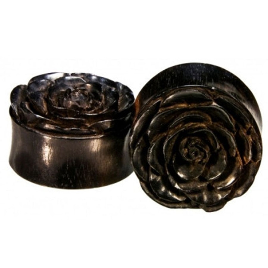 Plugs + Eyelets Buddha Jewelry Organics | Rose Flower Plugs - Arang Wood