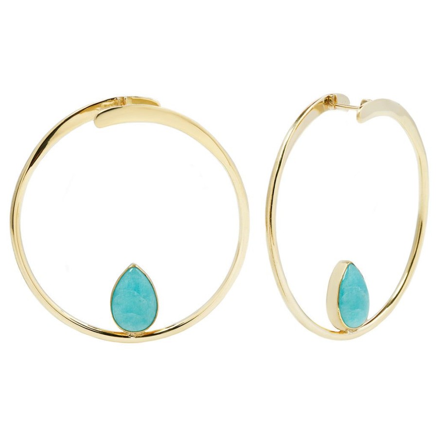 Threadless Ends Buddha Jewelry Organics | Stay Sexy Earrings - Brass + Amazonite