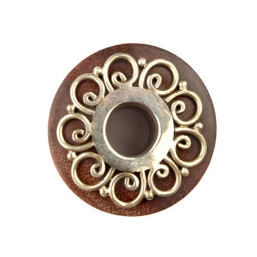 Plugs + Eyelets Buddha Jewelry Organics | Idealist Plugs - Saba Wood + Silver Inlay