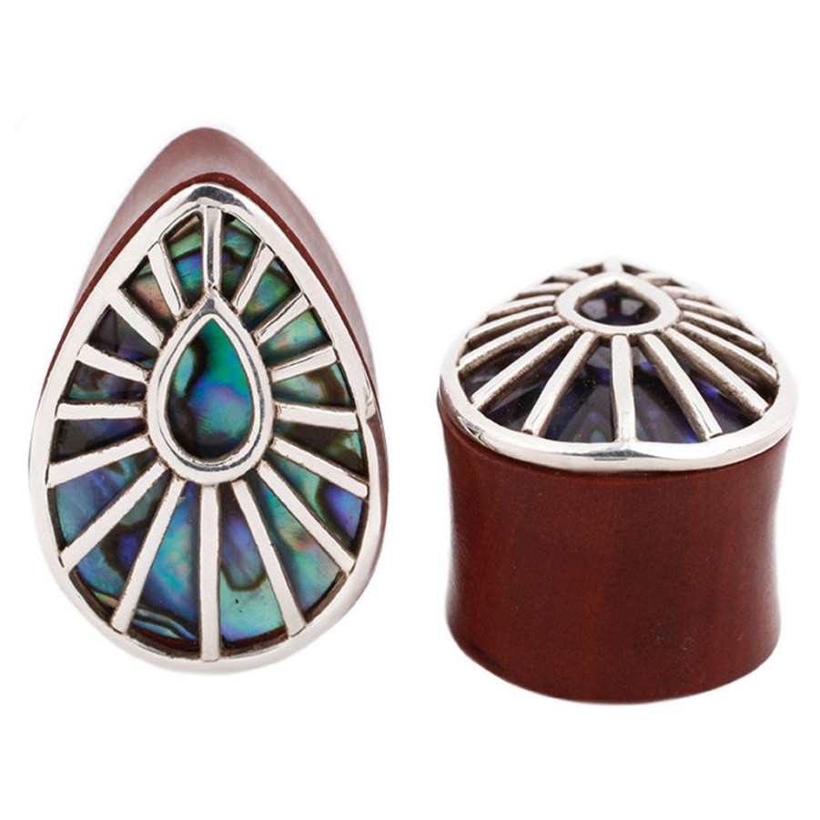 Plugs + Eyelets Buddha Jewelry Organics | Beam Teardrop Plugs - Silver + Abalone