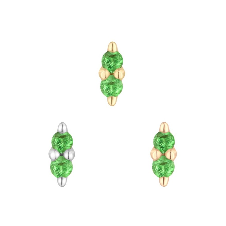 Threadless Ends Buddha Jewelry | Mishka Prong 2 - Tsavorite - Threadless End