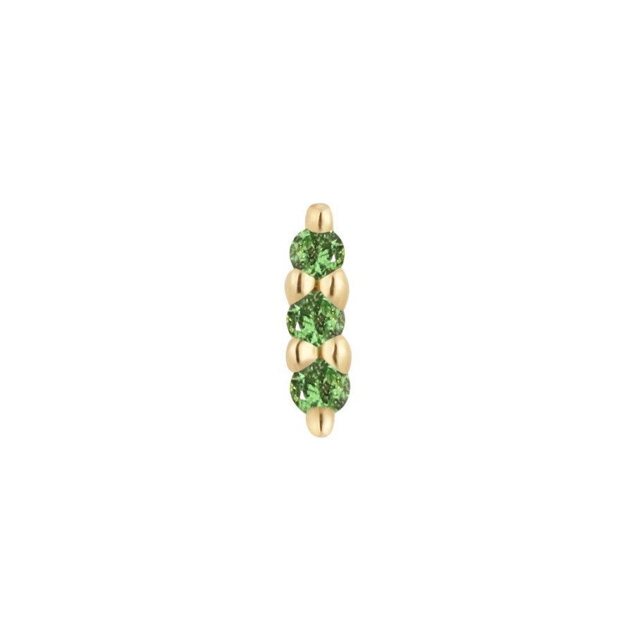 Threadless Ends Buddha Jewelry | Mishka Prong 3 - Tsavorite - Threadless End