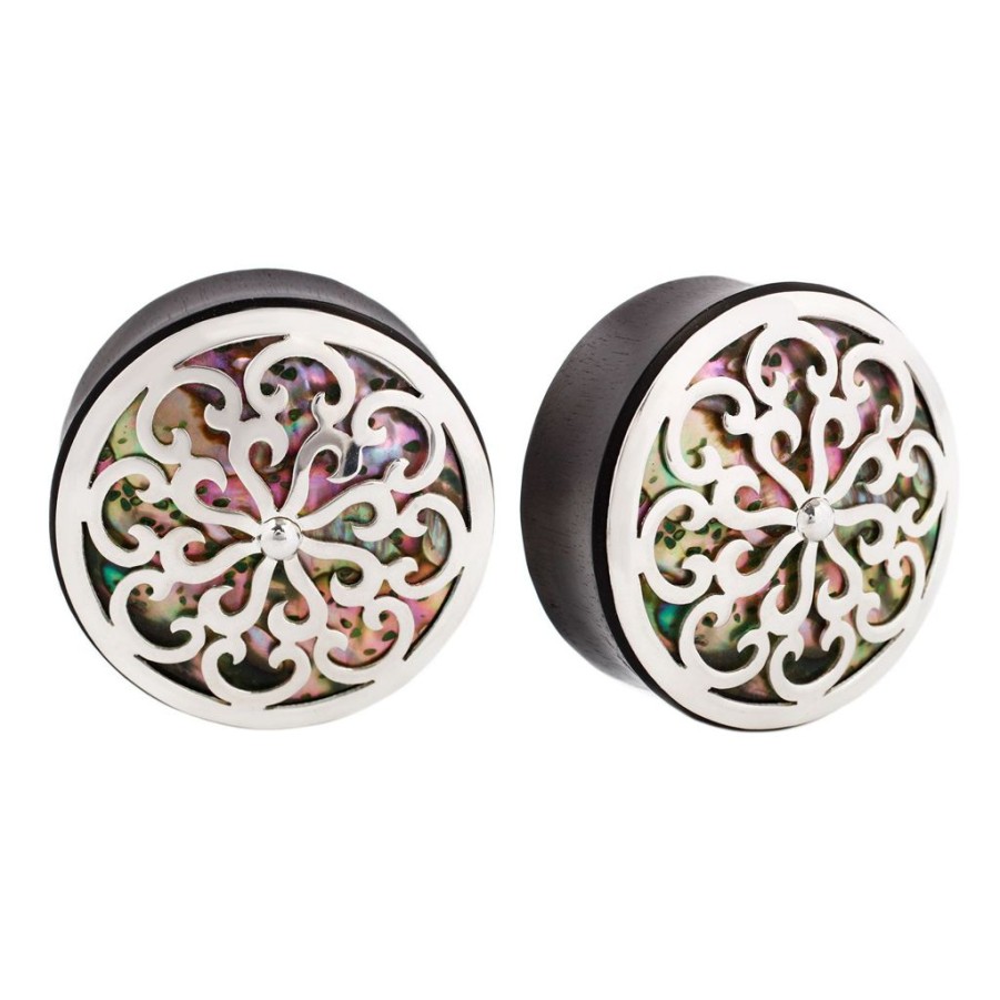 Plugs + Eyelets Buddha Jewelry Organics | Idol Plugs - Silver + Abalone