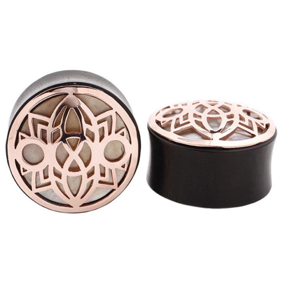 Plugs + Eyelets Buddha Jewelry Organics | Indah Moon Plug - Rose Gold + Mother Of Pearl