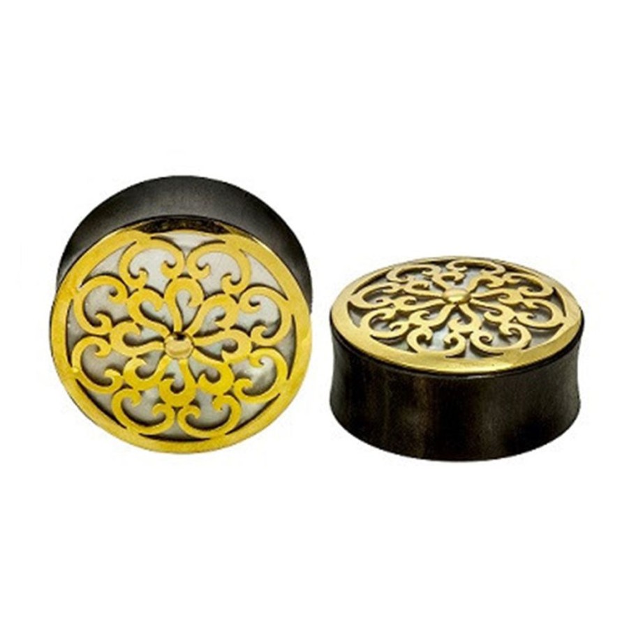 Plugs + Eyelets Buddha Jewelry Organics | Idol Plugs - Yellow Gold + Mother Of Pearl