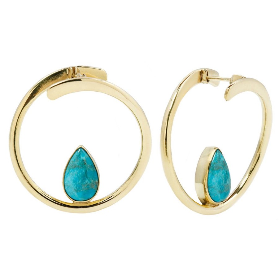 Threadless Ends Buddha Jewelry Organics | Stay Sexy Earrings - Brass + Turquoise