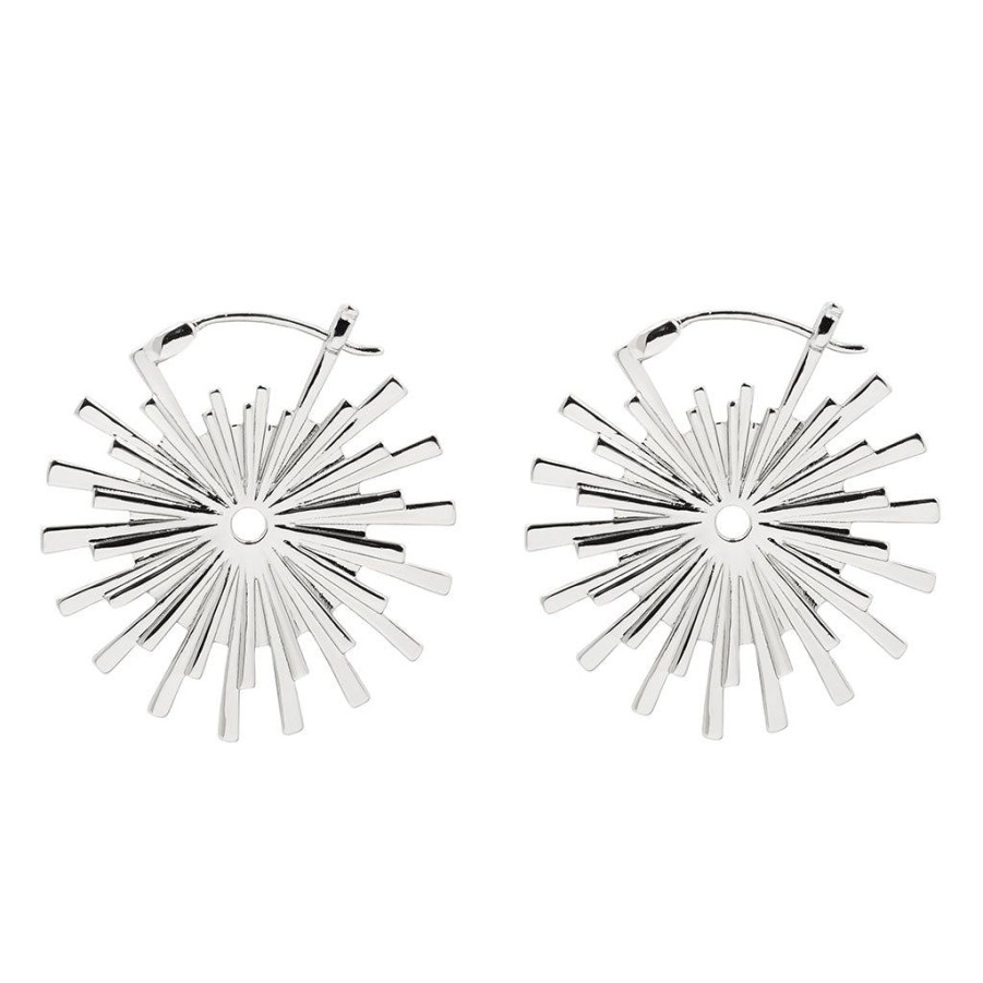 Threadless Ends Buddha Jewelry Organics | Galaxy Earrings - White Gold Plated