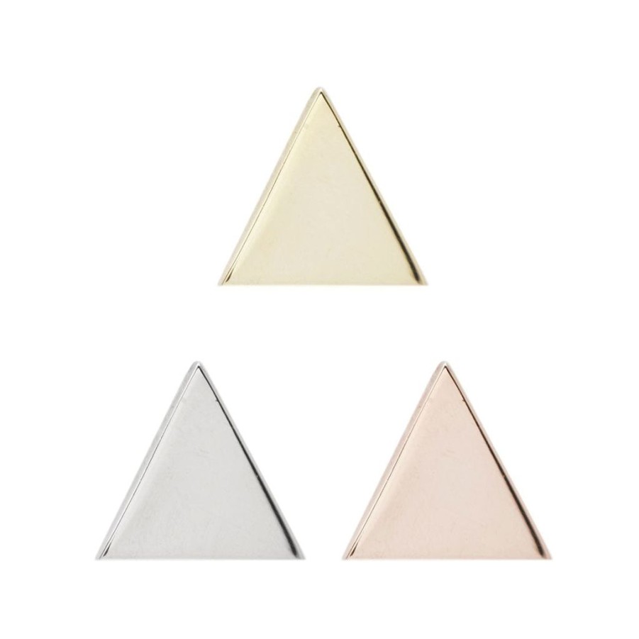 Everyday Classics Buddha Jewelry Organics | Solid Gold Triangle - Threadless End