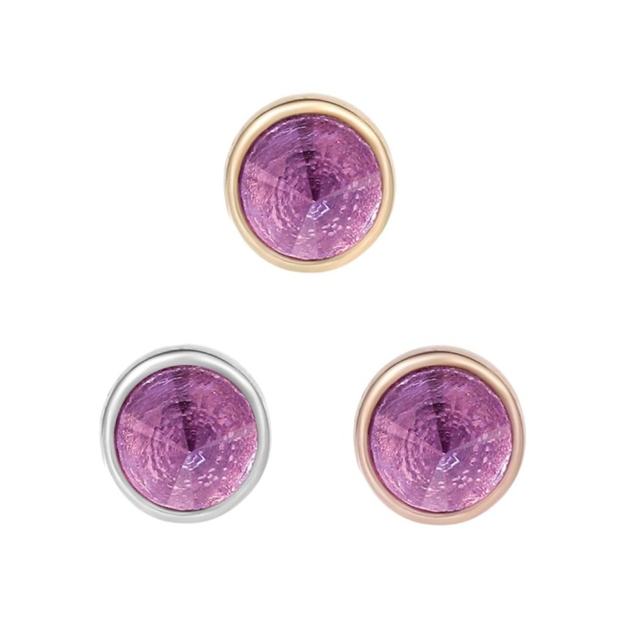 Threadless Ends Buddha Jewelry Organics | Round Bezel Reverse Set - Amethyst - Threadless End