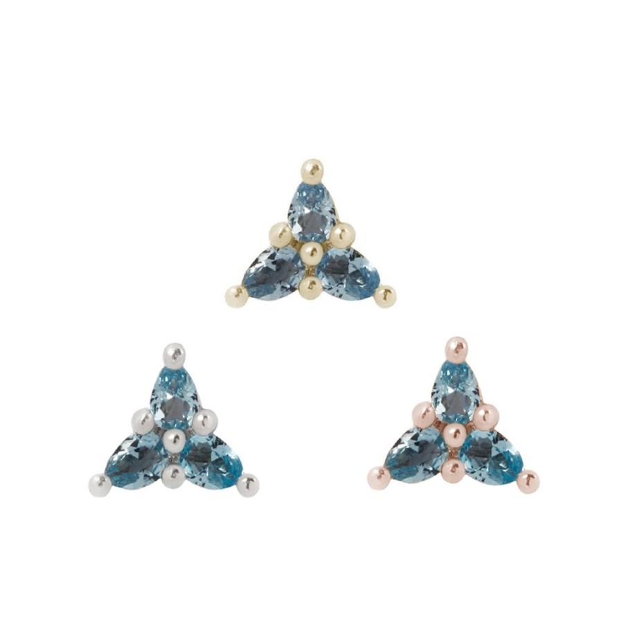 Threadless Ends Buddha Jewelry | 3 Little Pears - London Blue Topaz - Threadless End