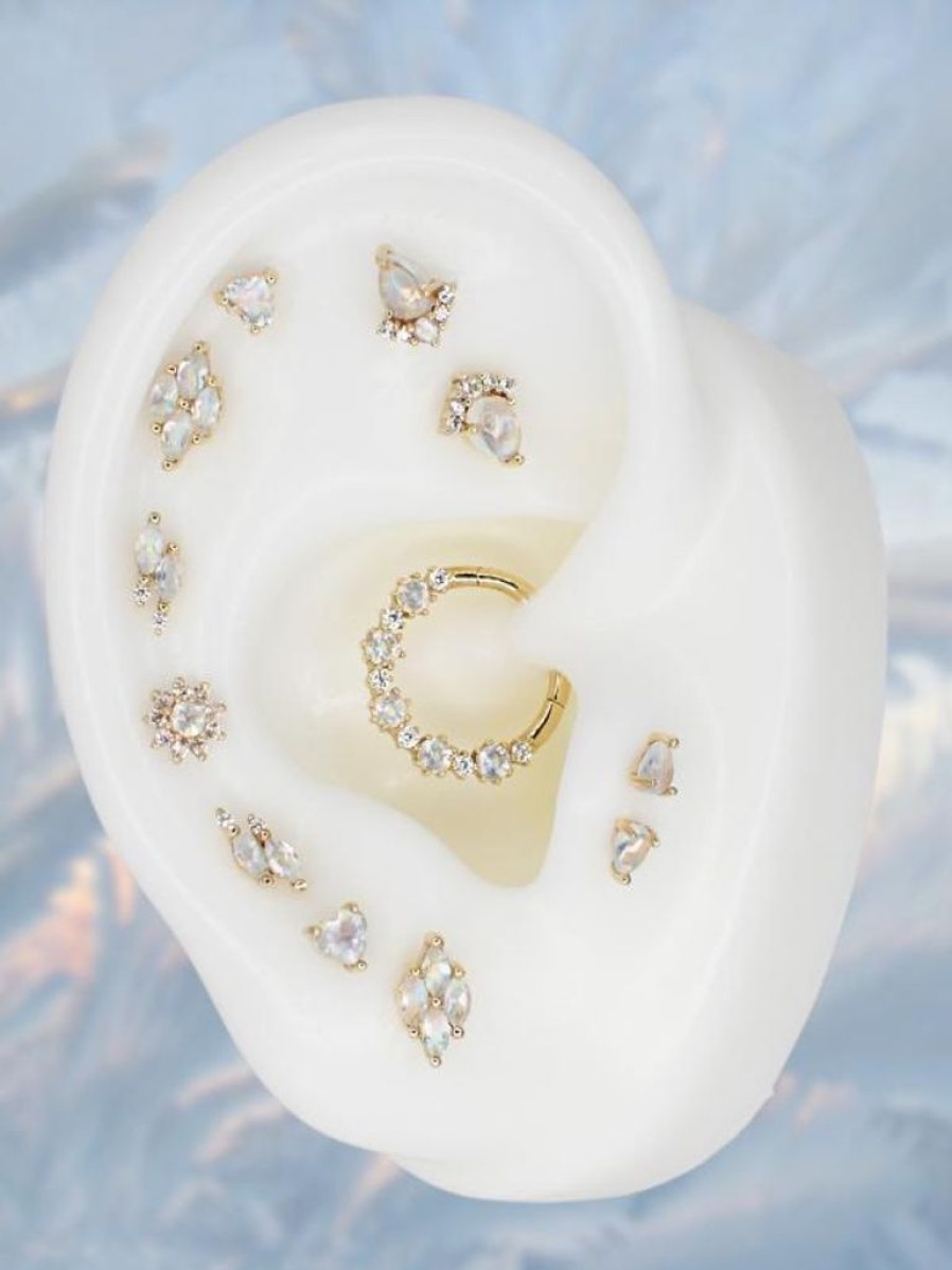 Clickers + Rings Buddha Jewelry | Ariana - Rainbow Moonstone- Clicker